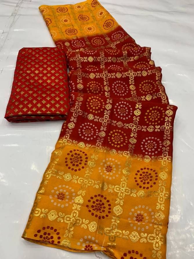 Mahek 72 Designer Bandhani Print Georgette Regular Wear Latest Saree